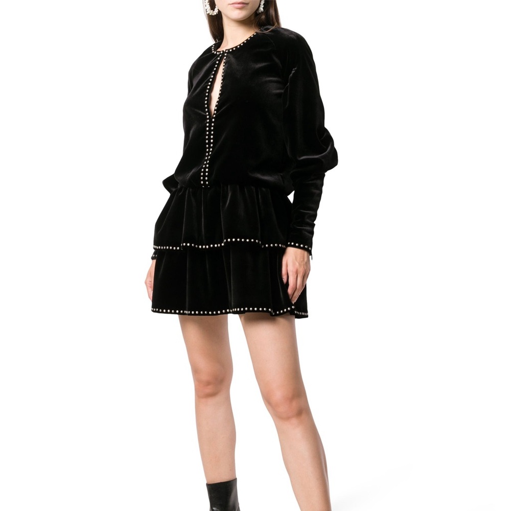 Saint Laurent  Black studded velvet dress size 2
Worn once excellent condition